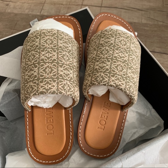Loewe Shoes - Loewe Anagram Jacquard Slide
